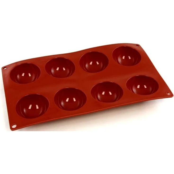 World Cuisine Silikonform mit Antihaftbeschichtung Hemisphäre, 6 cm (2,38 Zoll) rot