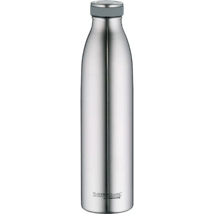 ThermoCafé by THERMOS 4067.205.075 Thermosflasche TC Bottle, Edelstahl mattiert 0,75 Liter, 12 Stunden heiß, 24 Stunden kalt, BPA-Free