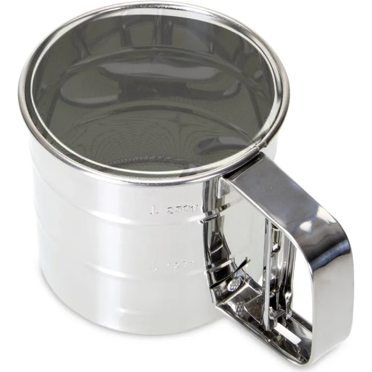 Städter 705005 Einhand- Mehlsieb Sieb, Antihaftbeschichtet, grau, 14 x 14 x 6,5 cm,