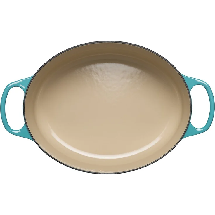 Le Creuset Signature Gusseisen-Bräter mit Deckel, Ø 31 cm, Oval, Für alle Herdarten und Induktion geeignet, Volumen: 6,3 l, Karibik  – Bild 3