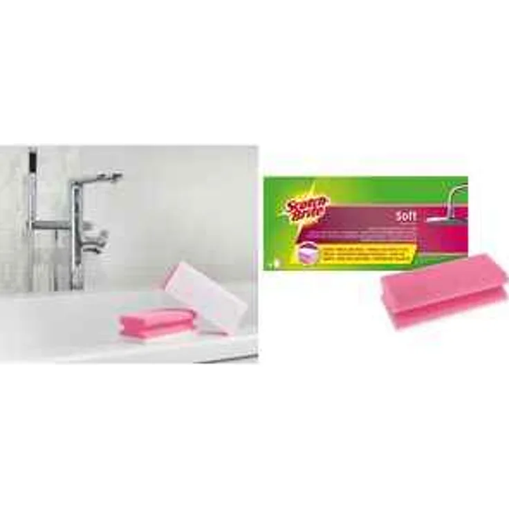 Scotch-Brite Reinigungsschwamm Soft, Farbe: rosa/weiß