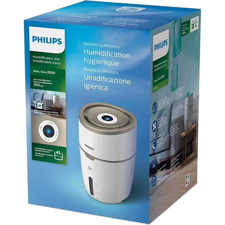 Philips HU4816-10 Luftbefeuchter (bis zu 44 m², 4 L Wasserbehälter, Auto- & Nachtmodus) Weiß – Bild 6