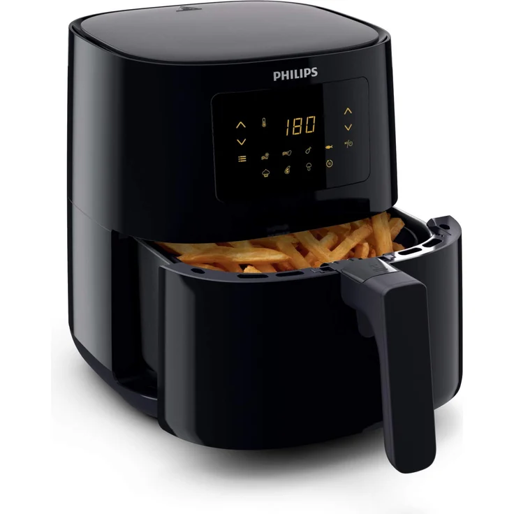 Philips HD9252-90 Airfryer - Das Original Heißluftfritteuse, 1400W, für 2-3 Personen, 800g-4,1L Kapazität, digitales Display schwarz – Bild 1
