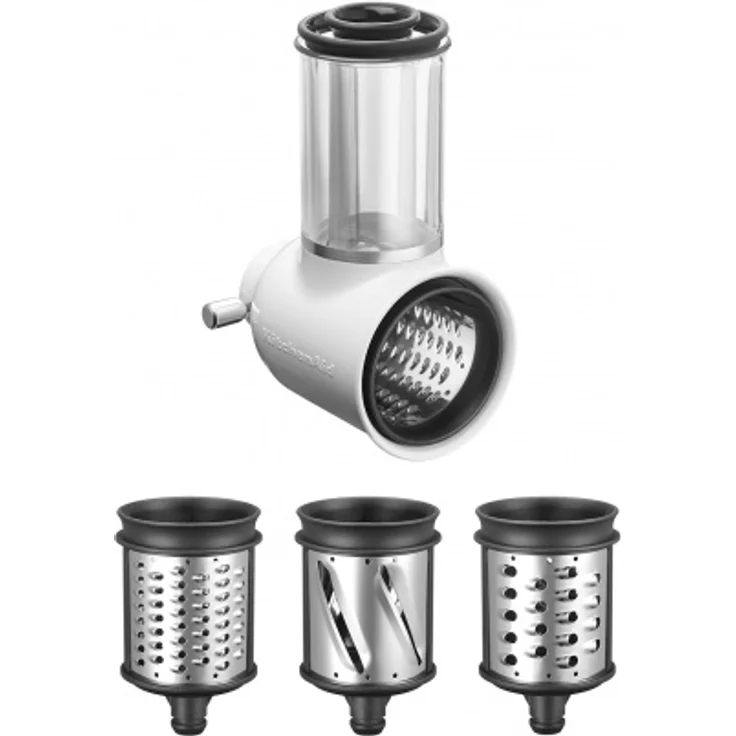 KitchenAid 5KSMVSA Gemüseschneider für die Küchenmaschine, inkl. Stopfer, drei Trommeln, Kunststoff, weiß – Bild 1