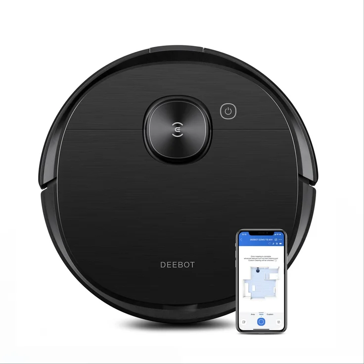 Ecovacs Deebot Ozmo T8 AIVI Saugroboter mit Wischfunktion, 180 min Akkubetrieb, App- und Sprachsteuerung, Lasernavigation, schwarz – Bild 2