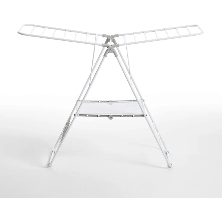 Rayen Multifunktions-Wäscheständer, Stahl, Weiß/Grau, 145 x 61 x 98 cm – Bild 1