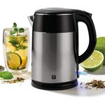 ZWILLING Wasserkocher, 1,2 Liter, 1.550-1.850 Watt, Edelstahl-Kunststoff, Silber