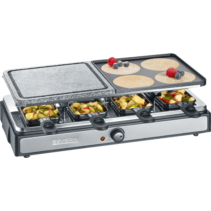 Severin RG 2344 Raclette Grill mit Naturgrillstein 1400 Watt, 0,02 L