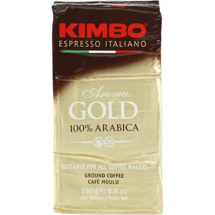 KIMBO Aroma Gold 100% Arabica, gemahlener Espresso, 250g