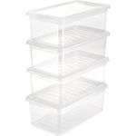 keeeper Aufbewahrungsboxen mit Air Control System, 4-teiliges Set, 4 x 5,6 l, 33 x 19,5 x 12 cm, Bea, Transparent