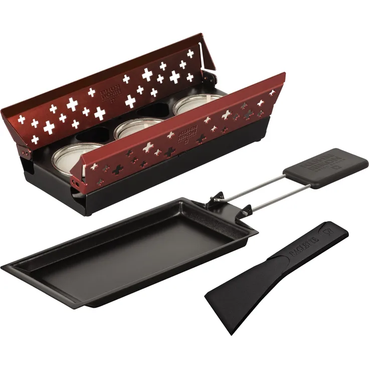 Kuhn Rikon 32108 Candle Light Mini Schweizerkreuz Raclette Set, rot