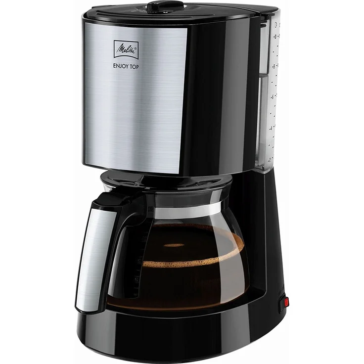 Melitta Enjoy Top 1017-04, Filterkaffeemaschine mit Glaskanne, AromaSelector, Schwarz Filter-Kaffeemaschine, Edelstahl, 1.2 liters – Bild 1