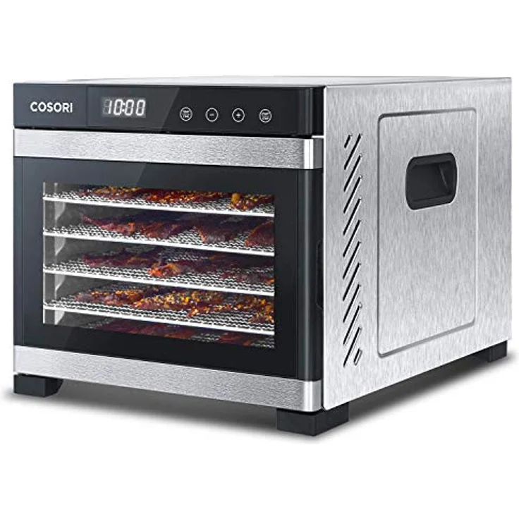 COSORI Dörrautomat Food Dehydrator mit 3 Dörrgitter, 3 Dörrmatten, 7 Ebenen, 650 Watt, silber, Edelstahl – Bild 1