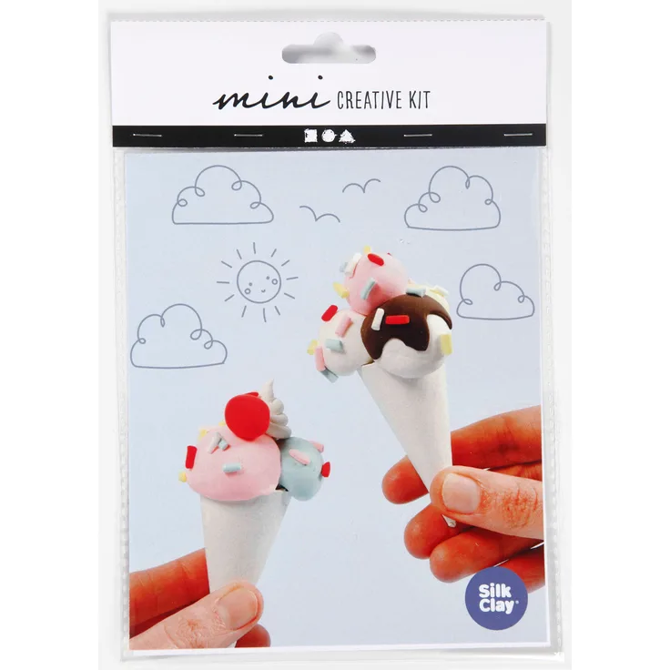 Modellier Kit - Deko Eis Waffeln - Seidenknete - Silk Clay - Kreativ Set