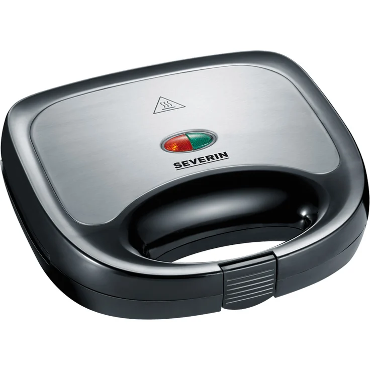 SEVERIN Sandwich-Toaster, Sandwichplatte, 600 W, SA 2969, Edelstahl-Schwarz – Bild 1
