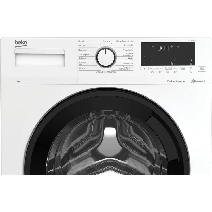 Beko WML71465S, Frontlader-Waschmaschine, A, Fassungsvermögen 7 kg, Standgerät, Breite 60 cm, Programmablaufanzige, Toch-Display – Bild 4