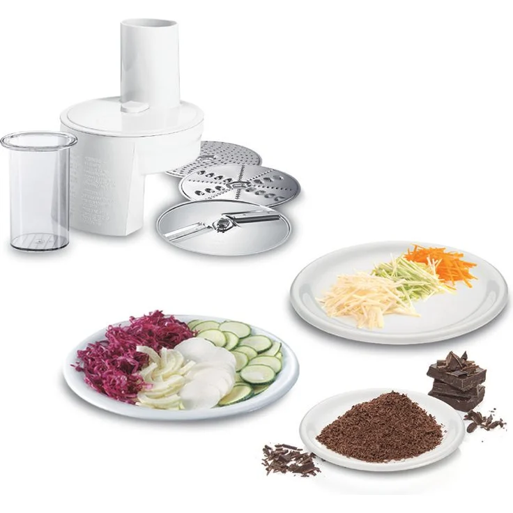 Bosch MUM4880 Küchenmaschine, 600W, 3,9 L Edelstahlschüssel, 4 Geschwindigkeiten, inkl. Patisserie-Set, Fleischwolfaufsatz, Standmixeraufsatz, Zitruspressenaufsatz, weiß, Serie: MUM4  – Bild 8