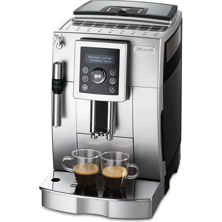 De'Longhi ECAM 23.420.SB Kaffeevollautomat mit Milchaufschäumdüse für Cappuccino und integriertem Mahlwerk, Espresso Direktwahltaste und Digitaldisplay mit Klartext, 2-Tassen-Funktion, 1,8 Liter Wassertank, silber-schwarz  - Preisvergleich – Bild 1