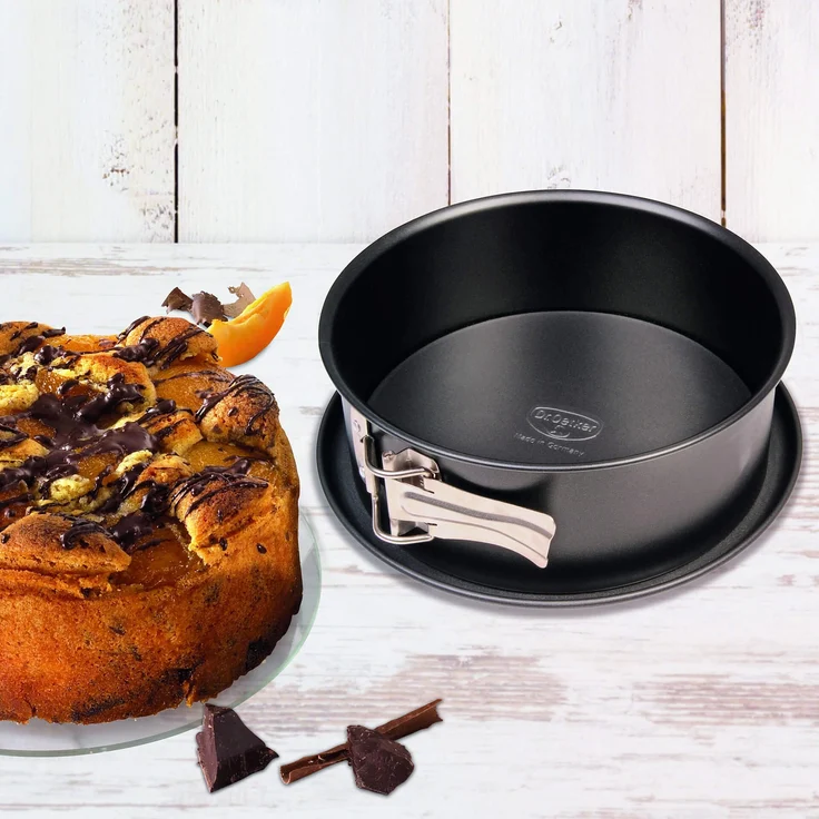 Dr. Oetker Springform Ø 18 cm, Backform mit Flachboden, runde Kuchenform aus Stahl mit Antihaftbeschichtung (Farbe: schwarz), Menge: 1 Stück – Bild 3