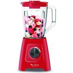 Moulinex LM420510 Blendforce Elektrischer Standmixer Kapazität 2 l geeignet für Smoothie, Suppe, Obst, Gemüse, gemahlenes Eis, 600 W Rot