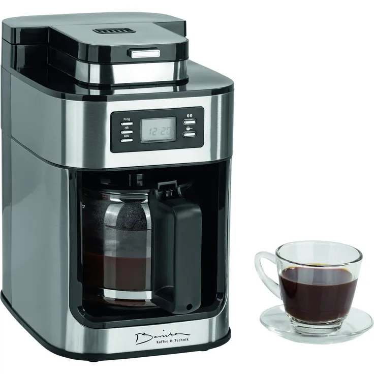 Barista 09925 Kaffeeautomat mit integriertem Mahlwerk, 1050 Watt, Edelstahl, Kaffeemaschine, Kaffeebereiter, Café