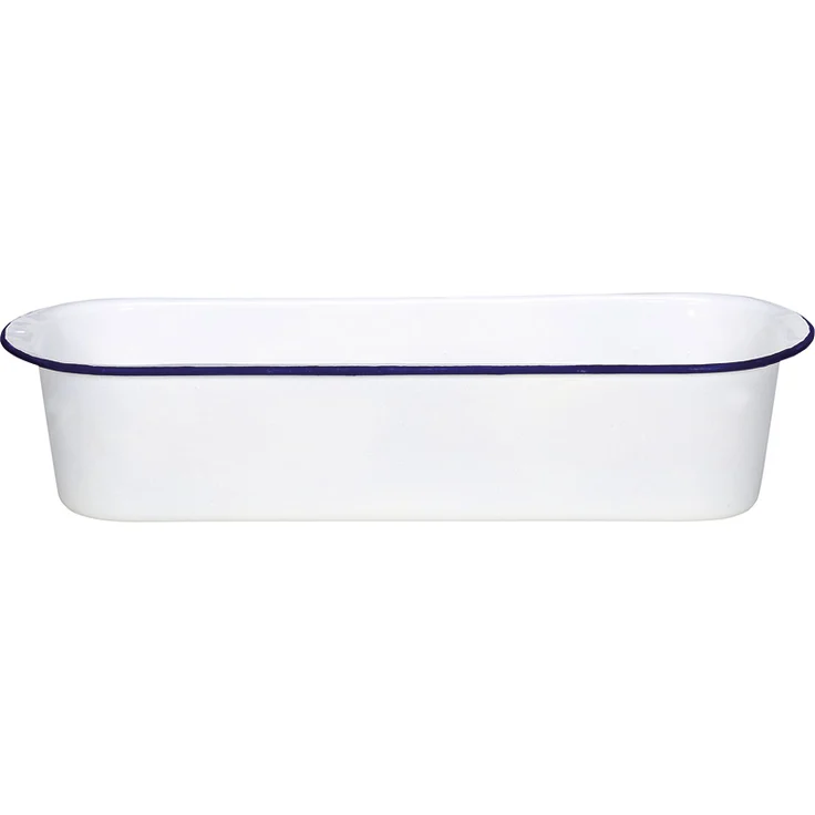 Krüger Karl Husum 32 cm Brot-und Kuchenform, Stahl, weiß mit blauem Rand, 32 x 12 x 7 cm – Bild 1