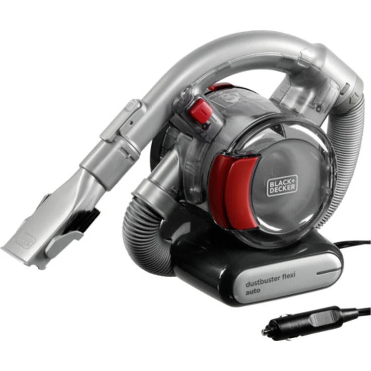 Black + Decker Dustbuster Flexi PD1200AV Auto--Handstaubsauger (12V Akku, mit flexiblem Saugschlauch mit 12V Anschluß Auto, Beutellos, 1x Staubsauger inkl. Fugendüse und Polsterbürste) – Bild 1