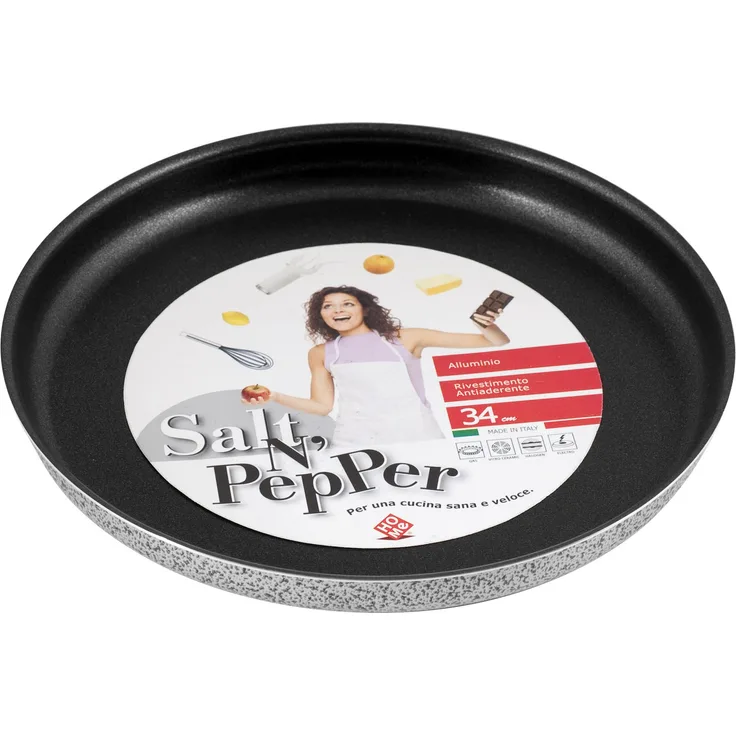 Home Salt Peper Langsame Kuchenform, Antihaftbeschichtung, 34 cm, Aluminium, schwarz-grau