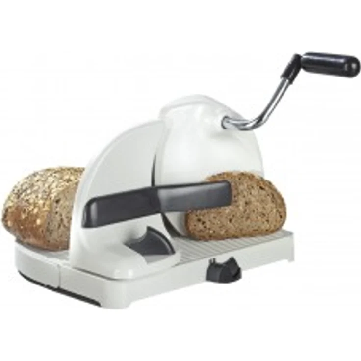 Maximex Brotschneidemaschine mit Handkurbel, silber weiß – Bild 1