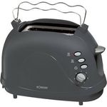 Bomann TA 246 CB, kompakter 2-Scheiben Toaster, Auftaufunktion, Aufwärmfunktion, Schnellstoppfunktion, Cool-Touch Gehäuse, grau