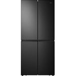 Hisense RQ563N4SF2 Side-by-Side-Kühlschrank, freistehend, schwarz, Full NoFrost, Schnellgefrieren, LED, Breite 79.4 cm, Energieklasse F