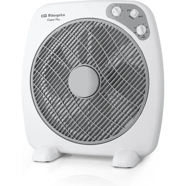 Orbegozo Ventilator BF (Box Fan) mit Schwingfunktion, rotierendes Gitter, 3 Geschwindigkeitsstufen, Tragegriff, Timer Helix-Durchmesser 40 cm