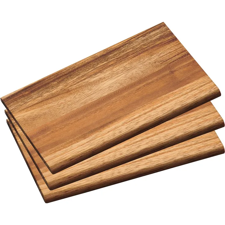Kesper Frühstücksbrett 3er Set aus Akazie, braun, 23 x 15 x 1 cm