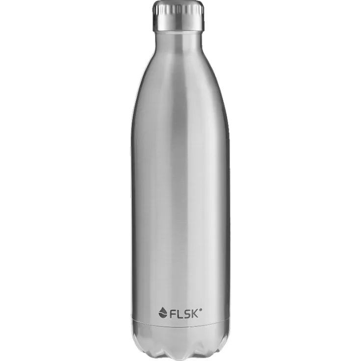 FLSK das Original Trinkflasche Thermoflasche Isolierflasche hält 18h heiß - 24h kalt (Farbe Stainless Grösse 500ml)