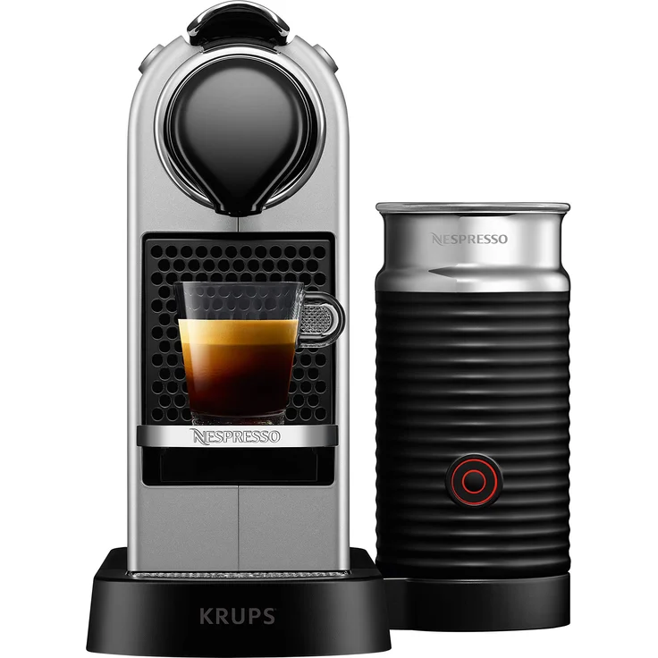 Krups XN761B Nespresso Citiz&Milk Kaffeekapselmaschine (1260 Watt, Wassertankkapazität: 1l, Pumpendruck: 19 Bar) silber mit Milchaufschäumer – Bild 1