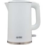 TZS First Austria FA-5407-2-WI Wasserkocher, 2200W, 1,7L, Kalkfilter Trockenkochschutz, Abschaltautomatik, grau, weiß