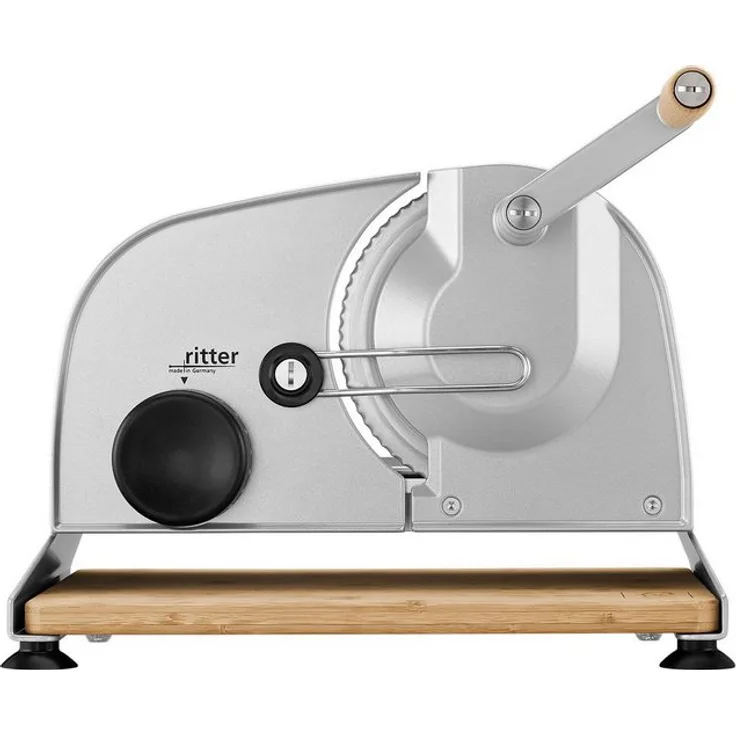 Ritter Allesschneider amano 5, Vollmetallausführung, Ø17cm Wellenschliffmesser, silbermetallic