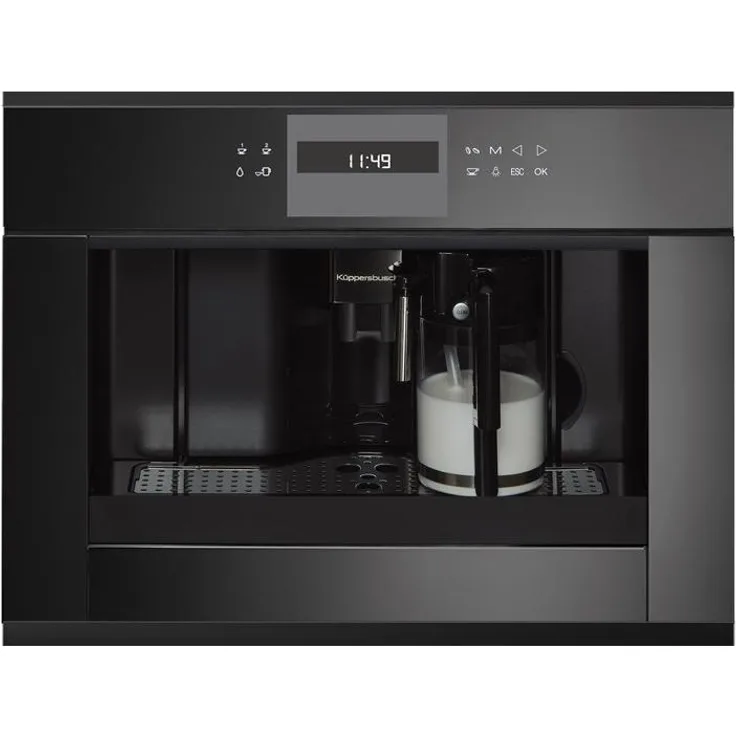 Küppersbusch CKV6550.0 S5 Einbau-Kaffeevollautomat, Textdisplay, Touchsensoren, Nischenmaße: 56 x 45 x 55 cm, mit Milchsystem und integriertem Mahlwerk
