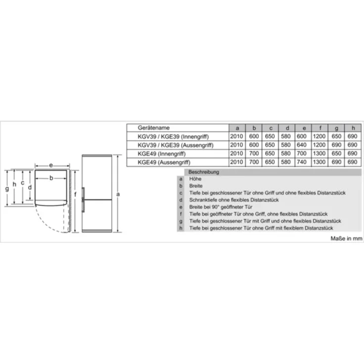 Bosch KGE36AWCA Kühl-Gefrierkombination, freistehend, weiß, 0-Grad-Zone, Schnellkühlen und -gefrieren, LED, BigBox-Gefriergutschublade, Breite 60 cm – Bild 6