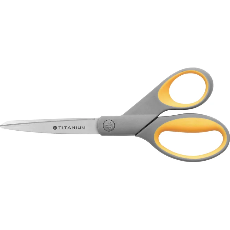 Westcott E-30481 00 Titanium Super Softgrip Schere, 21 cm, grau-gelb