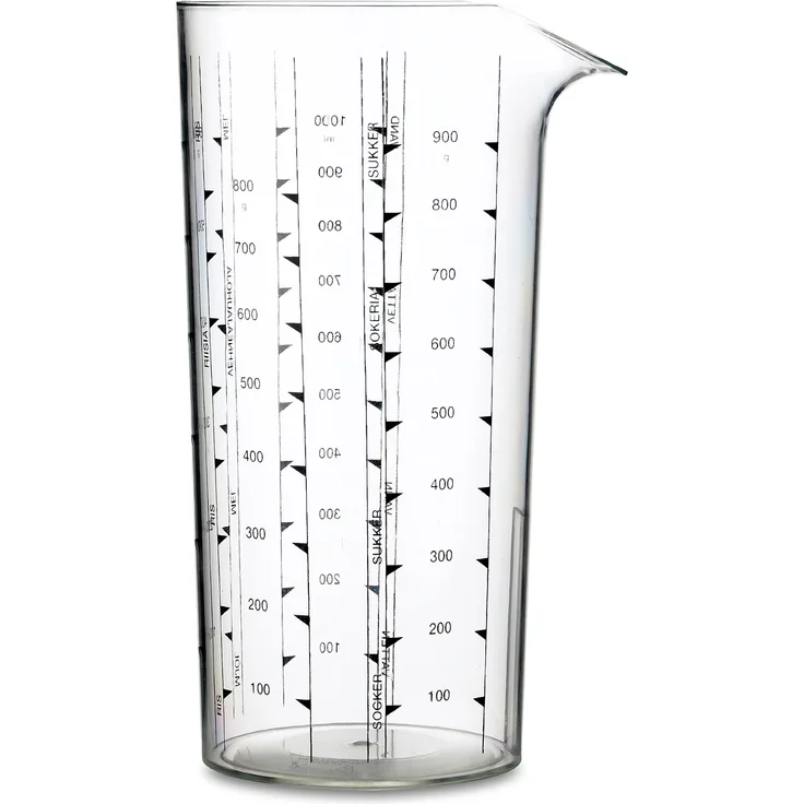 Rosti Mepal Messbecher 1 L, Kunststoff, Transparent, 12 x 10 x 20.5 cm, 2 Einheiten