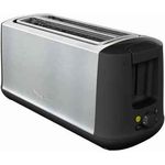 Moulinex LS342D10 2-Schlitz-Toaster, 1700 W, Brotzentrierung, Eco-Modus, edelstahl, schwarz