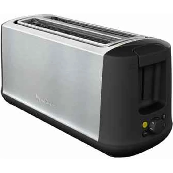 Moulinex LS342D10 2-Schlitz-Toaster, 1700 W, Brotzentrierung, Eco-Modus, edelstahl, schwarz