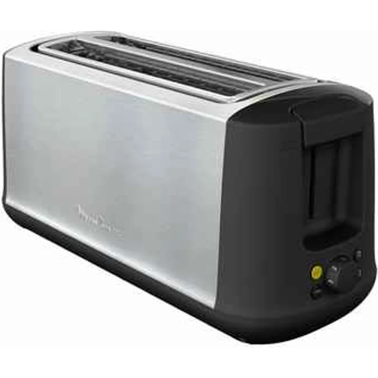 Moulinex LS342D10 2-Schlitz-Toaster, 1700 W, Brotzentrierung, Eco-Modus, edelstahl, schwarz – Bild 1