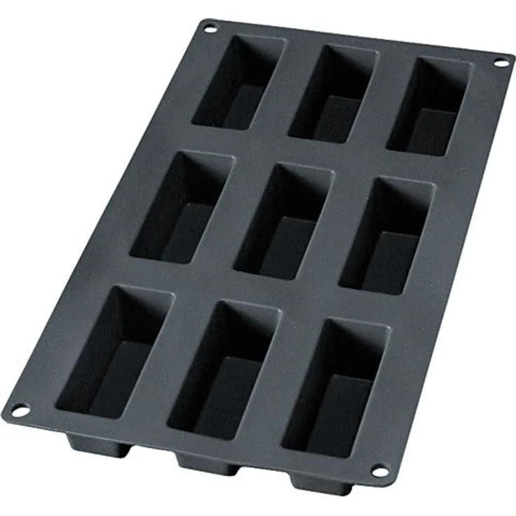 Lékué Gourmet Backform für Mini-Kuchen, für 9 Stück, Schwarz