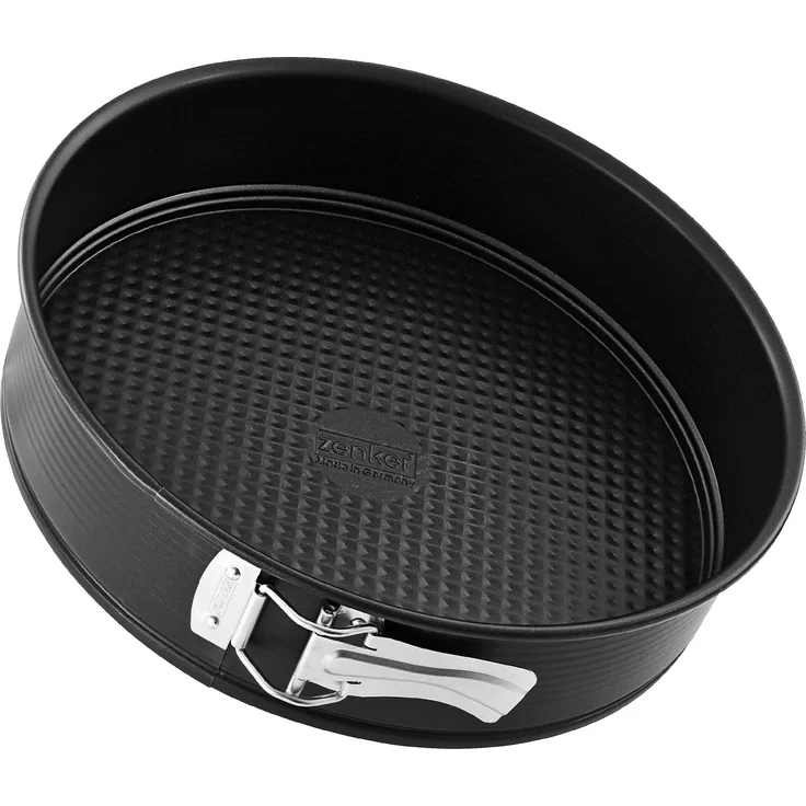 Zenker Springform Ø 28 cm, Backform mit Antihaftbeschichtung, runde Kuchenform mit Flachboden (Farbe: schwarz), Menge: 1 Stück