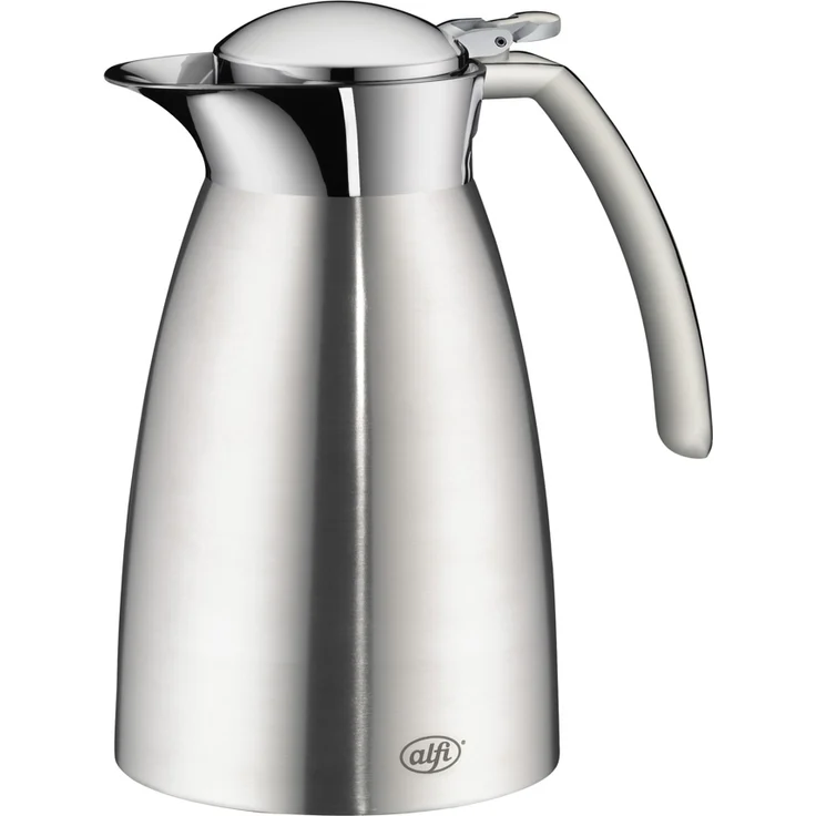 alfi 3527.205.060 Isolierkanne Gusto TT, Edelstahl mattiert 0,6 l, doppelwandiger Edelstahl, Spülmaschinenfest, 12 Stunden heiß, 24 Stunden kalt – Bild 1