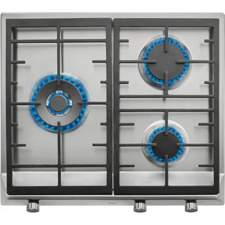 Teka EX 60 1 3G AI AL DR BUT Einbau-Gaskochfeld aus Edelstahl und Gusseisen, 1750 W