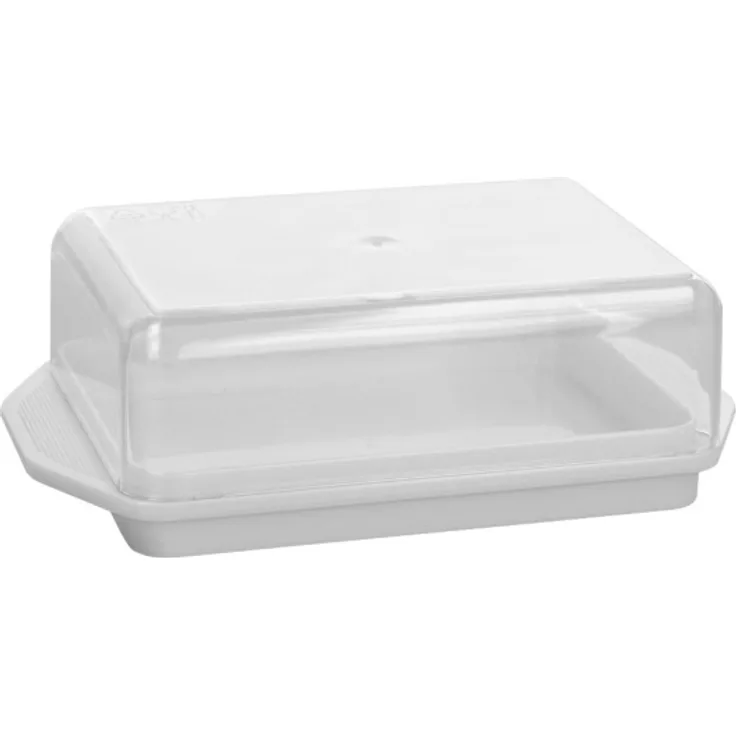 metaltex Butterdose transparent-weiß