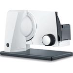 Graef S11001 Allesschneider, 170W, Edelstahl-Wellenschliffmesser mit Safety-Verschluss, inkl. MiniSlice-Aufsatz, 170 mm Wellenschliffmesser, Metall, weiß